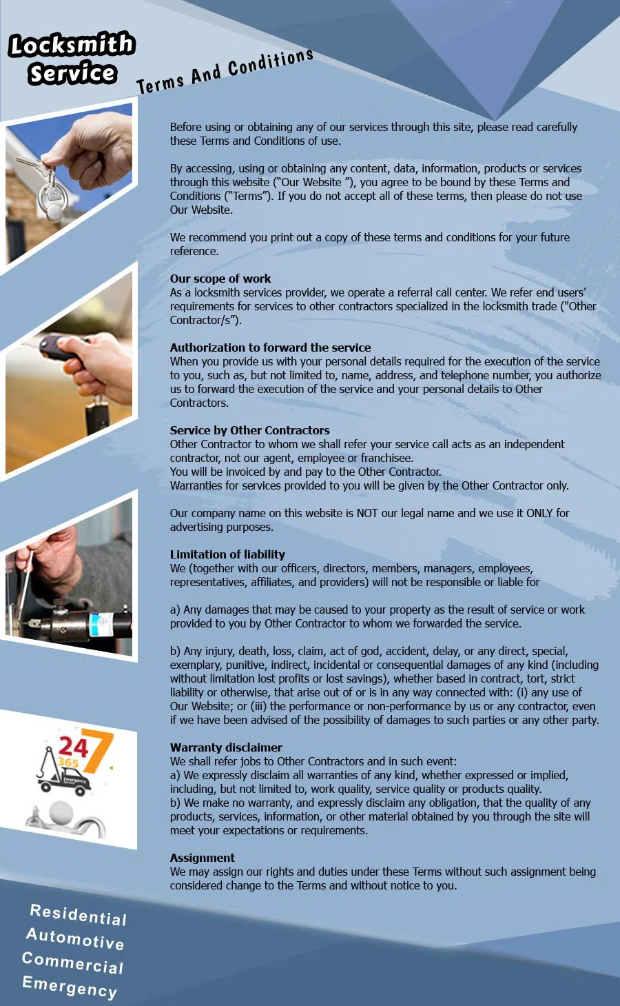 Montgomery Village Locksmith Store Montgomery Village, MD 301-969-3111 - TermsAndCondition-12